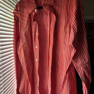 Ralph Lauren Red and White Casual Button Down Shirt